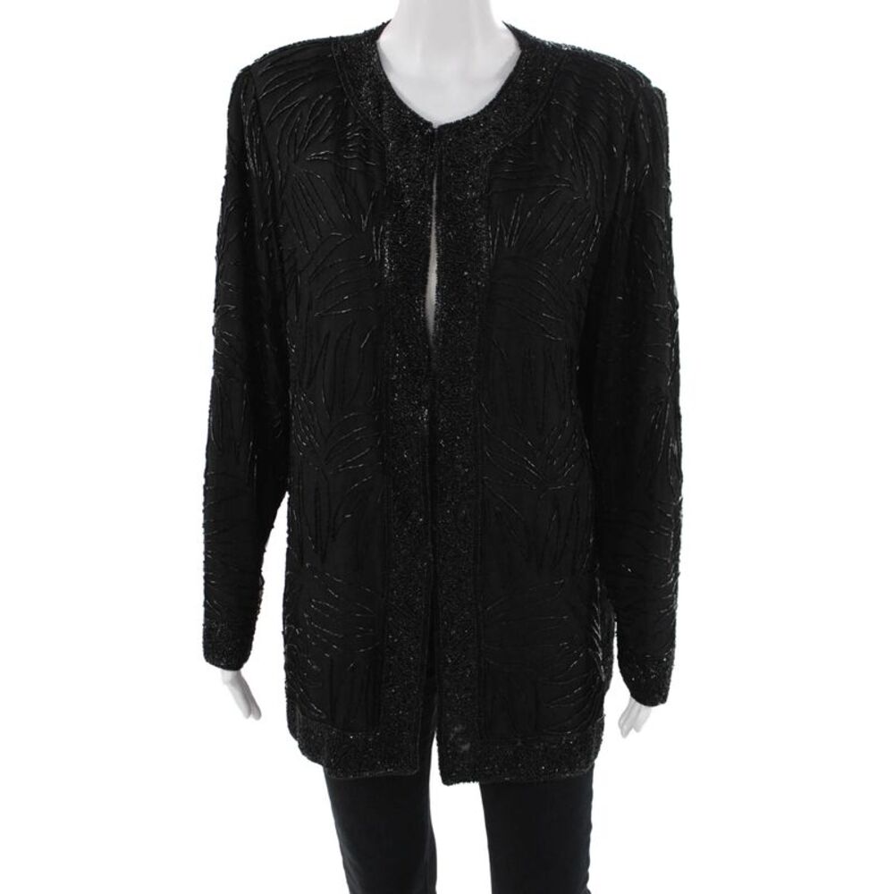 Brilliante Women Black Cotton-Blend Jacket Size XL